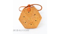 Shape rattan ata sling bags natural balinese handmade